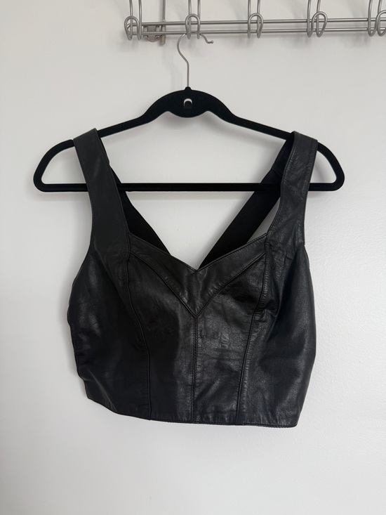 Wilsons Leather Tops - Wilson Black Leather Cropped Tank